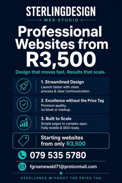 SterlingDesign - Excellence without the price tag – General for sale Gordon\'s Bay
