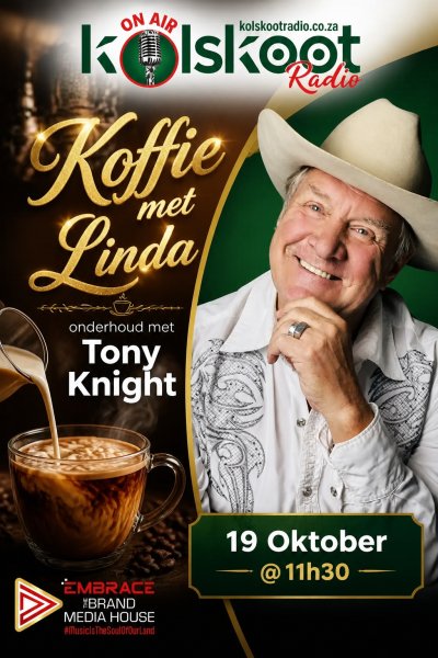 KOFFIE MET LINDA - MAANDAG 19 OKTOBER @ 11H30 - TONY KNIGHT – Kolskoot Radio interview