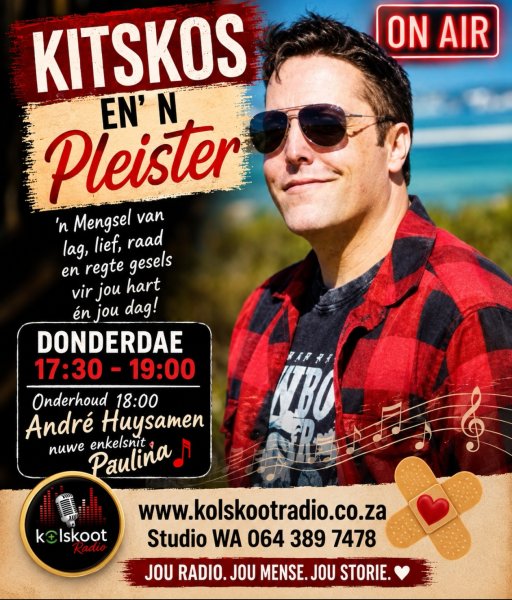 KITSKOS EN 'N PLEISTER - DONDERDAG 22 OKTOBER @ 17H30 – Kolskoot Radio interview